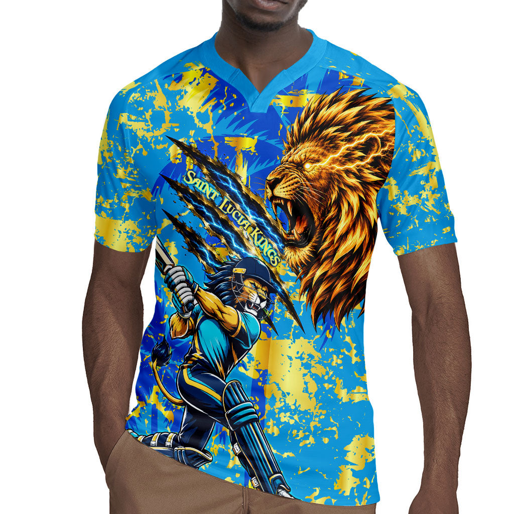 Saint Lucia Cricket Rugby Jersey Kings Lion Unstoppable Mascot Art