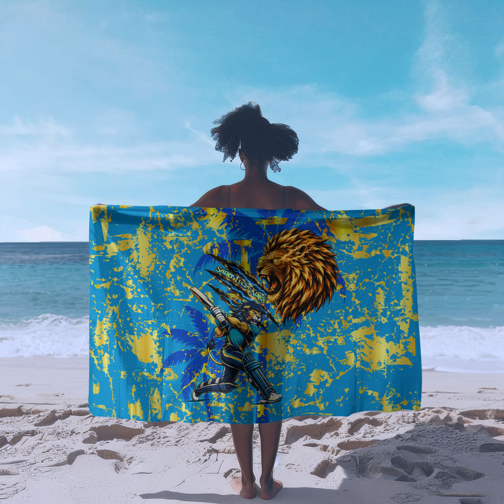 Saint Lucia Cricket Sarong Kings Lion Unstoppable Mascot Art