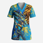 Saint Lucia Cricket Scrub Top Kings Lion Unstoppable Mascot Art