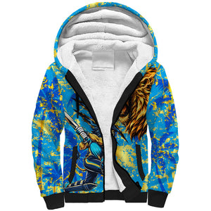 Saint Lucia Cricket Sherpa Hoodie Kings Lion Unstoppable Mascot Art