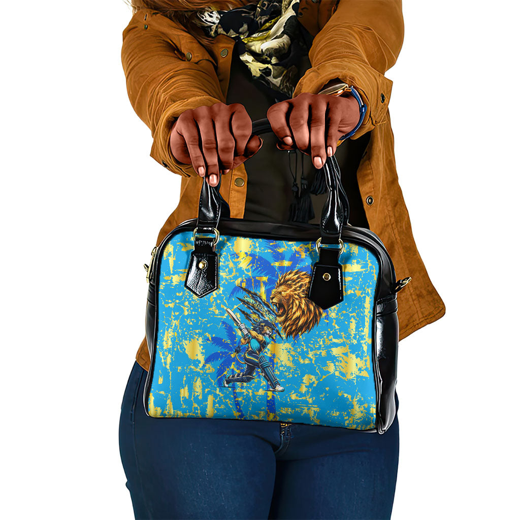Saint Lucia Cricket Shoulder Handbag Kings Lion Unstoppable Mascot Art