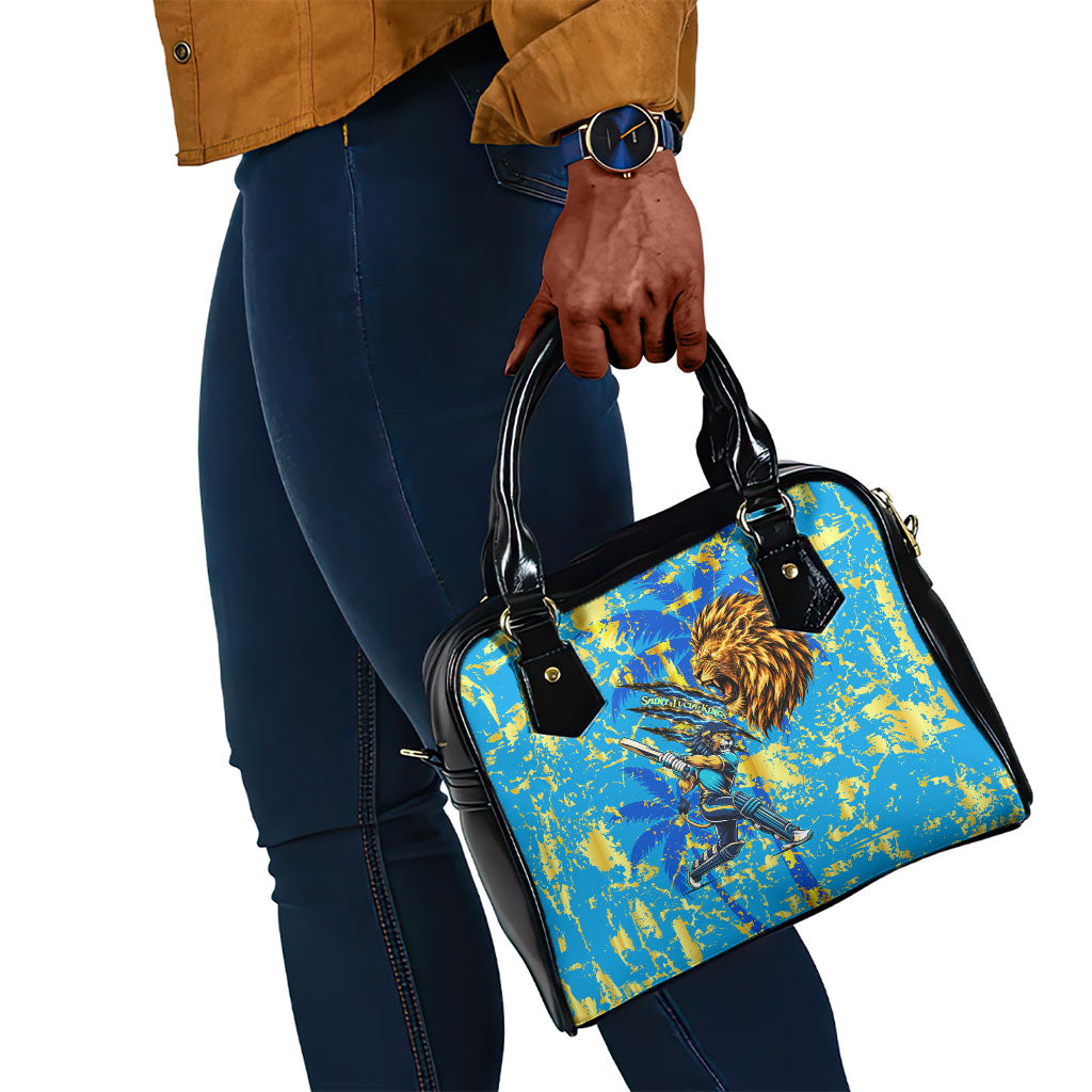 Saint Lucia Cricket Shoulder Handbag Kings Lion Unstoppable Mascot Art