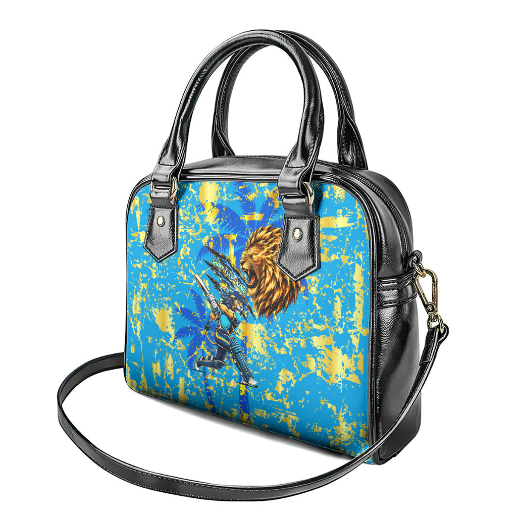 Saint Lucia Cricket Shoulder Handbag Kings Lion Unstoppable Mascot Art