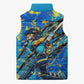 Saint Lucia Cricket Sleeveless Puffer Jacket Kings Lion Unstoppable Mascot Art