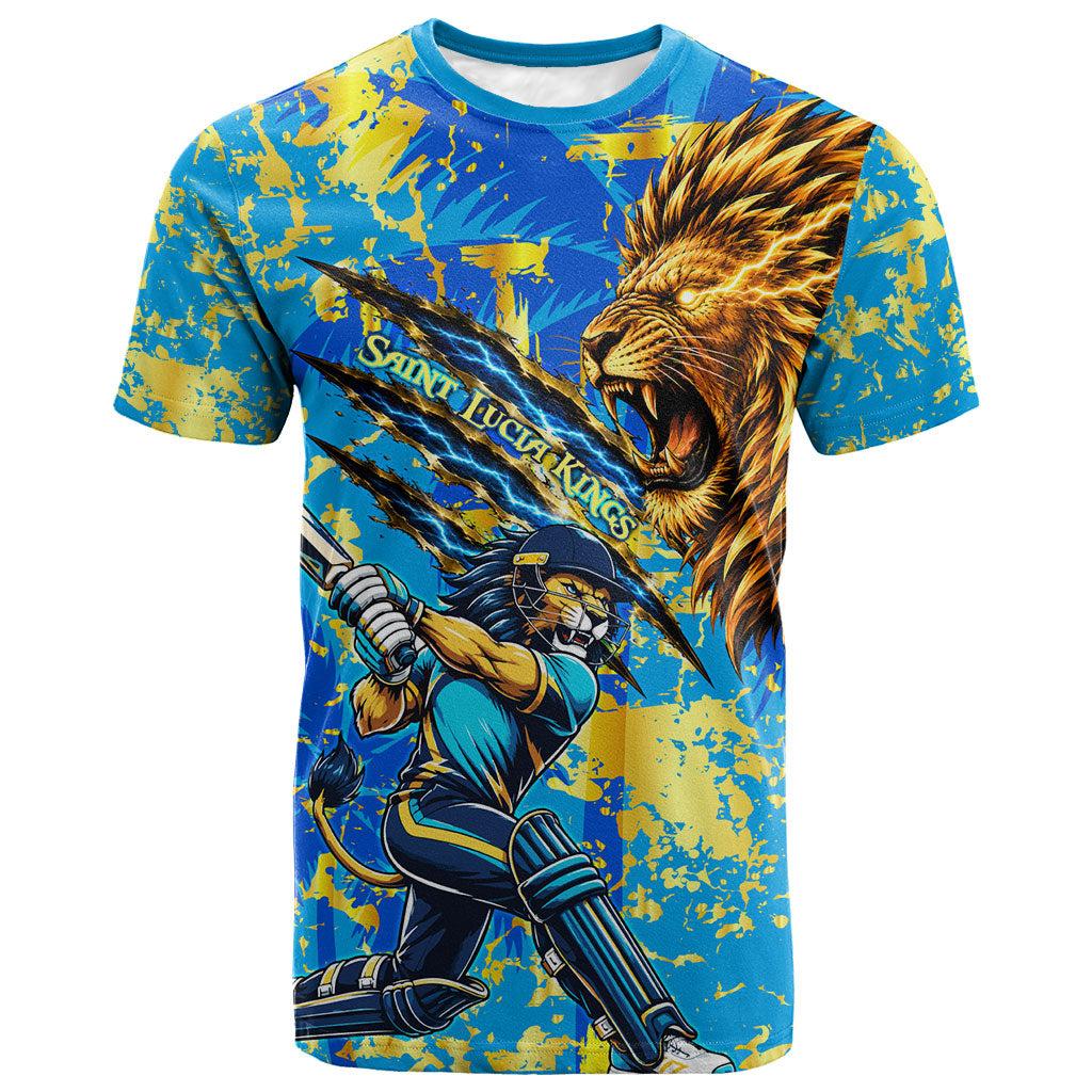 Saint Lucia Cricket T shirt Kings Lion Unstoppable Mascot Art