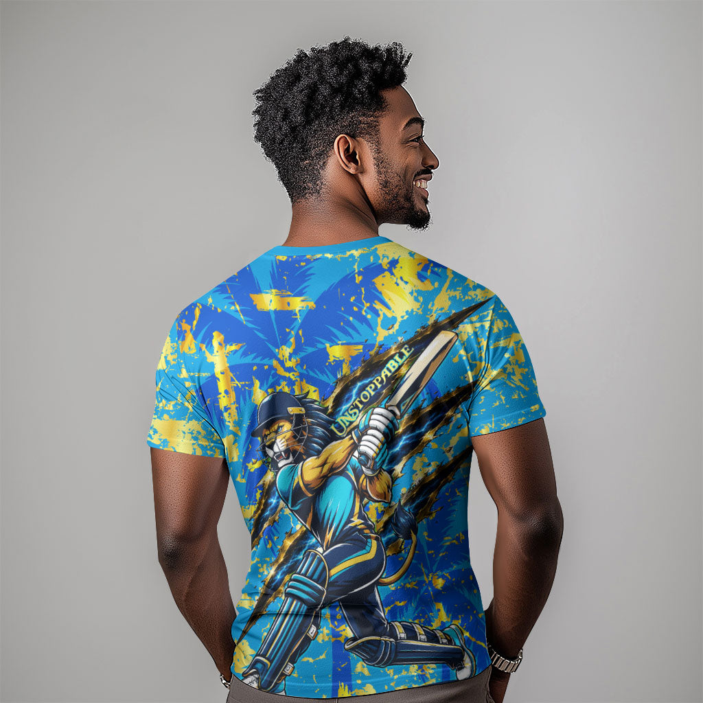 Saint Lucia Cricket T shirt Kings Lion Unstoppable Mascot Art