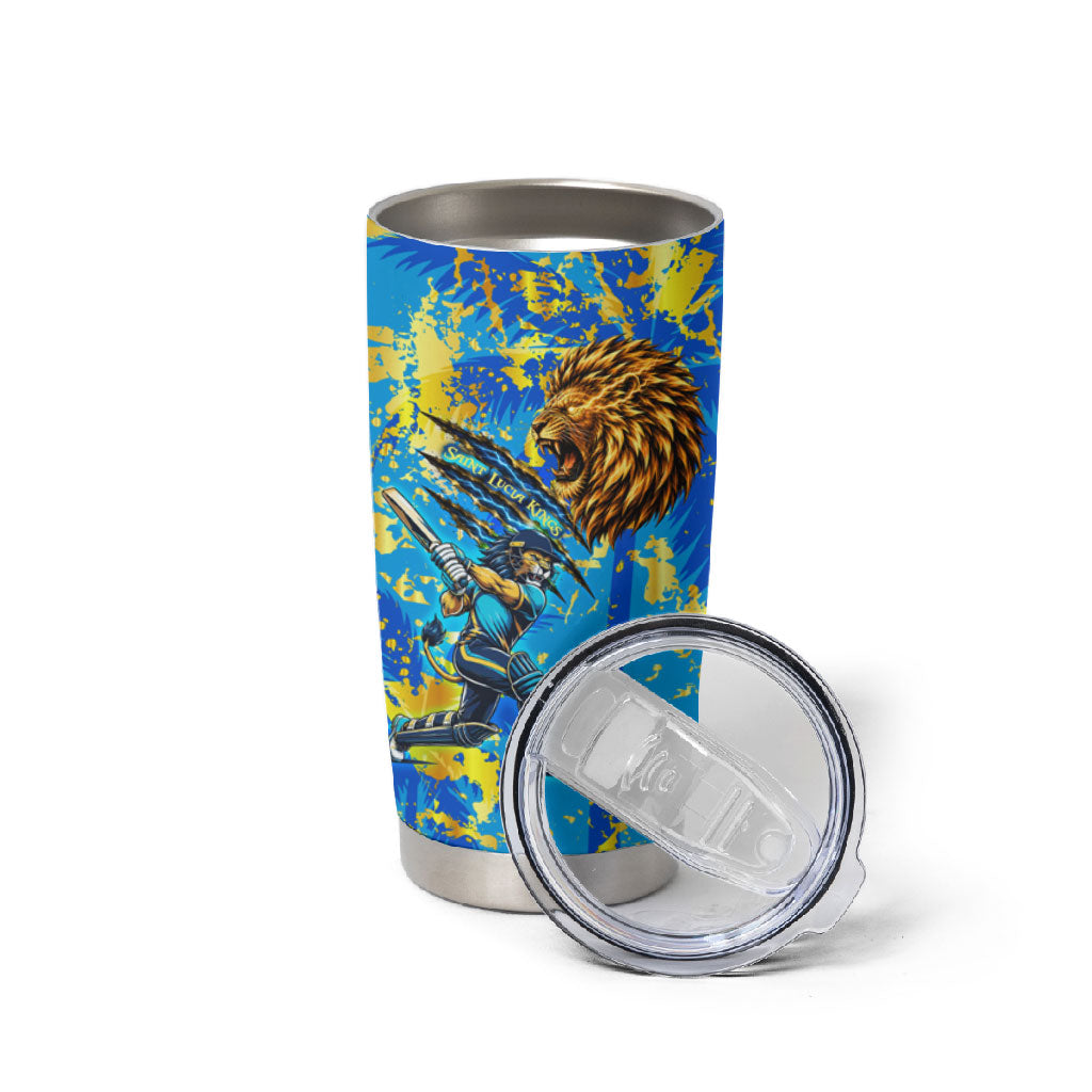 Saint Lucia Cricket Tumbler Cup Kings Lion Unstoppable Mascot Art