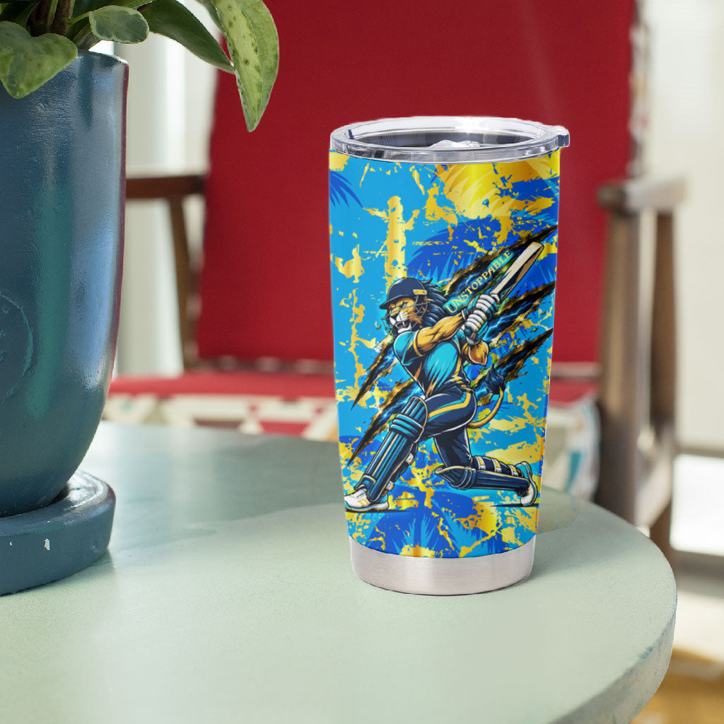 Saint Lucia Cricket Tumbler Cup Kings Lion Unstoppable Mascot Art