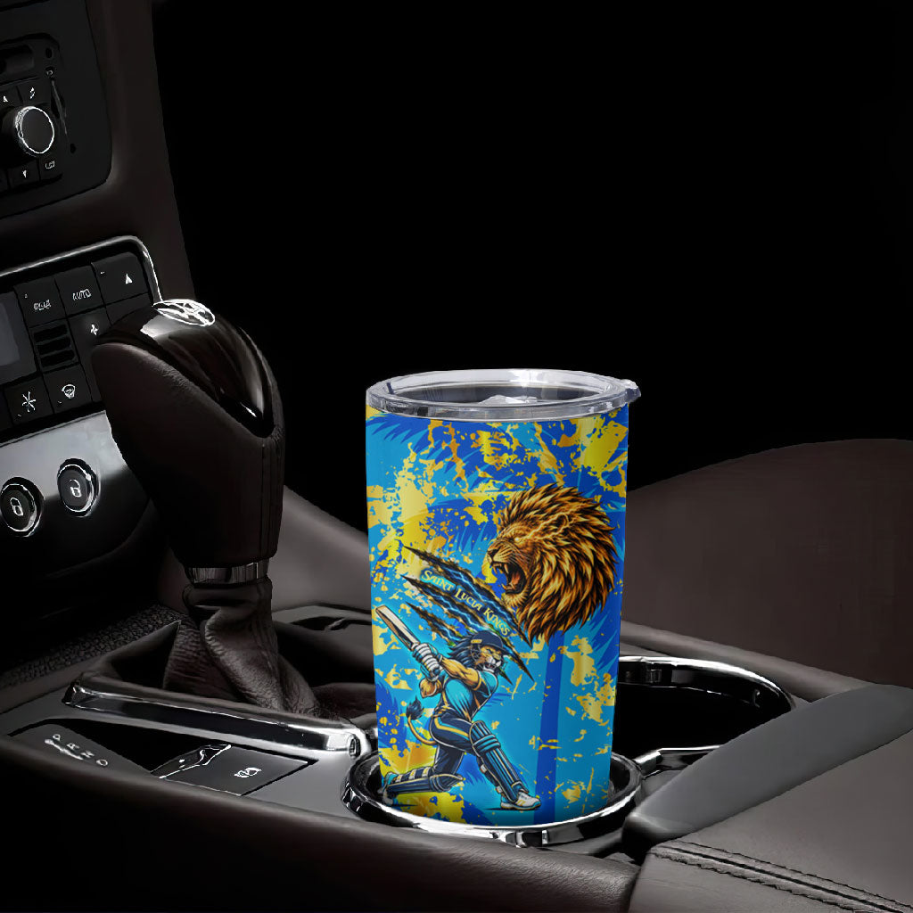 Saint Lucia Cricket Tumbler Cup Kings Lion Unstoppable Mascot Art