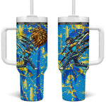 Saint Lucia Cricket Tumbler With Handle Kings Lion Unstoppable Mascot Art