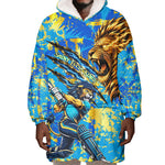 Saint Lucia Cricket Wearable Blanket Hoodie Kings Lion Unstoppable Mascot Art