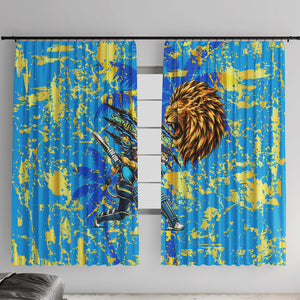 Saint Lucia Cricket Window Curtain Kings Lion Unstoppable Mascot Art