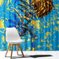 Saint Lucia Cricket Window Curtain Kings Lion Unstoppable Mascot Art