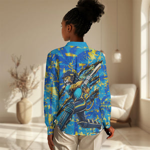 Saint Lucia Cricket Women Casual Shirt Kings Lion Unstoppable Mascot Art