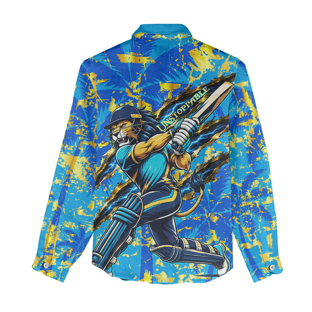 Saint Lucia Cricket Women Casual Shirt Kings Lion Unstoppable Mascot Art