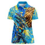 Saint Lucia Cricket Women Polo Shirt Kings Lion Unstoppable Mascot Art