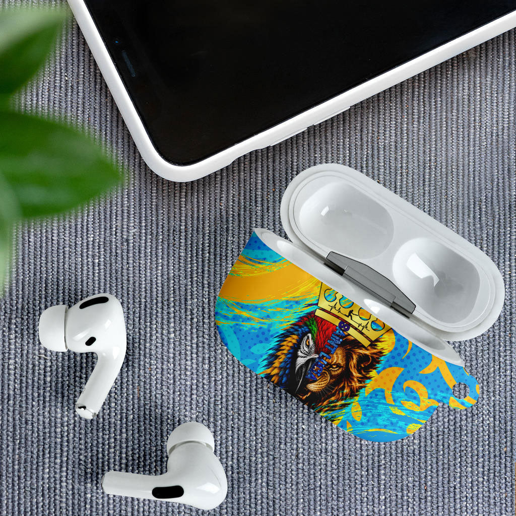 Saint Lucia Kings Cricket AirPods Case Crowned Lion And Parrot Half Style