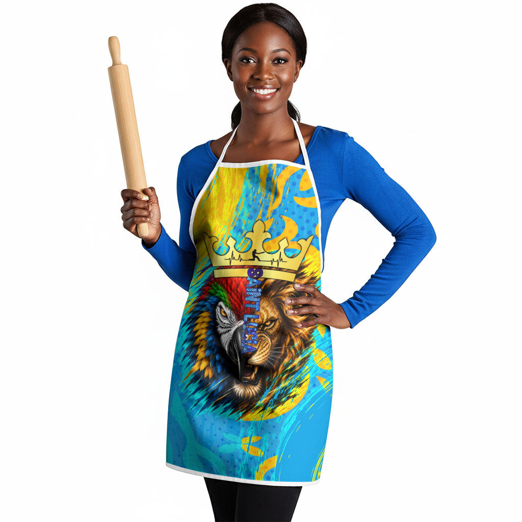 Saint Lucia Kings Cricket Apron Crowned Lion And Parrot Half Style