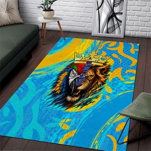 Saint Lucia Kings Cricket Area Rug Crowned Lion And Parrot Half Style
