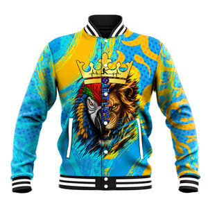 Saint Lucia Kings Cricket Baseball Jacket Crowned Lion And Parrot Half Style