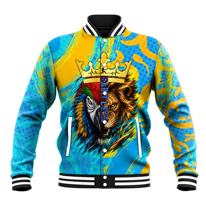 Saint Lucia Kings Cricket Baseball Jacket Crowned Lion And Parrot Half Style