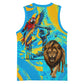 Saint Lucia Kings Cricket Basketball Jersey Crowned Lion And Parrot Half Style