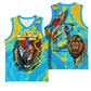 Saint Lucia Kings Cricket Basketball Jersey Crowned Lion And Parrot Half Style