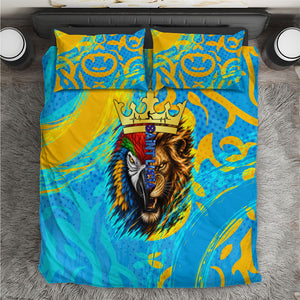Saint Lucia Kings Cricket Bedding Set Crowned Lion And Parrot Half Style