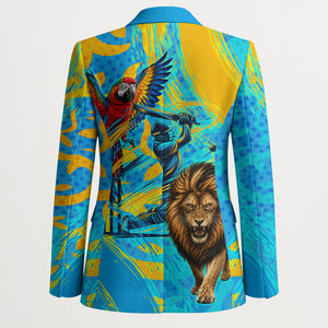 Saint Lucia Kings Cricket Blazer Crowned Lion And Parrot Half Style