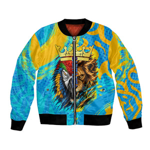 Saint Lucia Kings Cricket Bomber Jacket Crowned Lion And Parrot Half Style