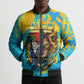 Saint Lucia Kings Cricket Bomber Puffer Jacket Crowned Lion And Parrot Half Style