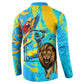 Saint Lucia Kings Cricket Button Sweatshirt Crowned Lion And Parrot Half Style