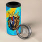 Saint Lucia Kings Cricket 4 in 1 Can Cooler Tumbler Crowned Lion And Parrot Half Style