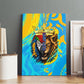 Saint Lucia Kings Cricket Canvas Wall Art Crowned Lion And Parrot Half Style