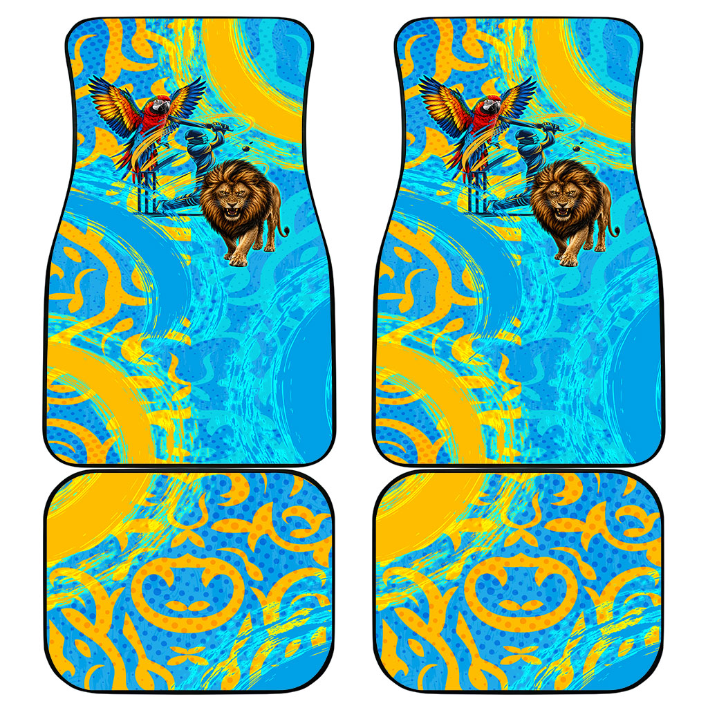 Saint Lucia Kings Cricket Car Mats Crowned Lion And Parrot Half Style