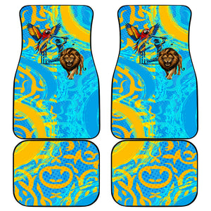 Saint Lucia Kings Cricket Car Mats Crowned Lion And Parrot Half Style