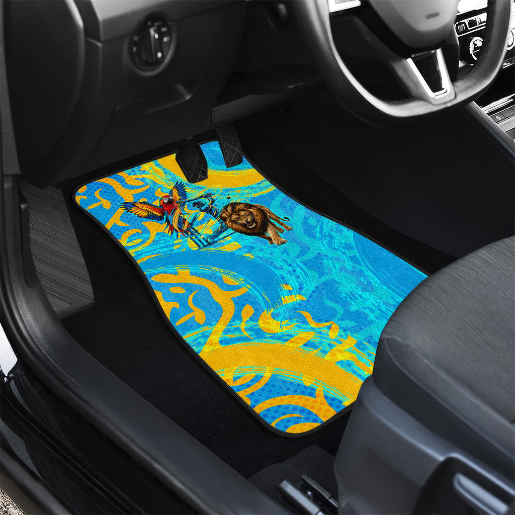 Saint Lucia Kings Cricket Car Mats Crowned Lion And Parrot Half Style