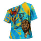 Saint Lucia Kings Cricket Cross Shoulder Shirt Crowned Lion And Parrot Half Style