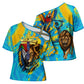 Saint Lucia Kings Cricket Cross Shoulder Shirt Crowned Lion And Parrot Half Style