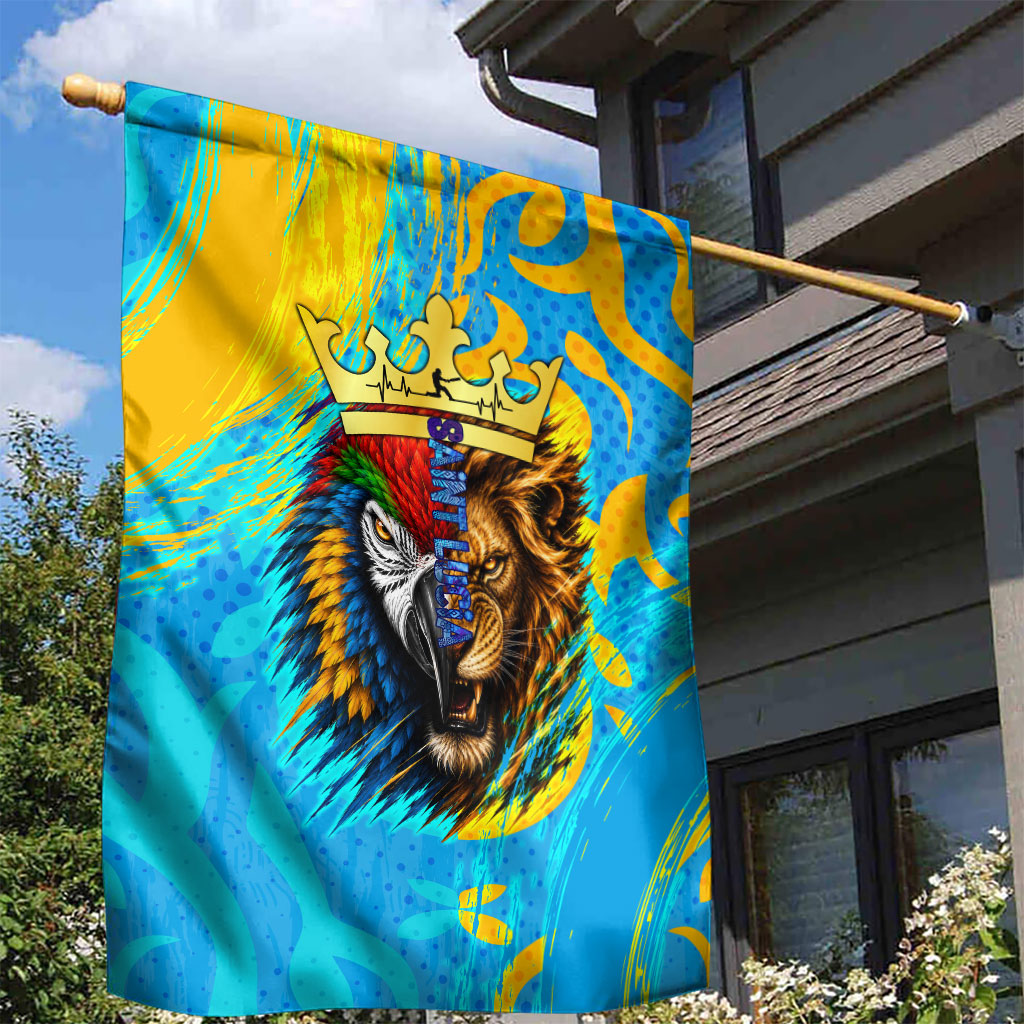 Saint Lucia Kings Cricket Garden Flag Crowned Lion And Parrot Half Style