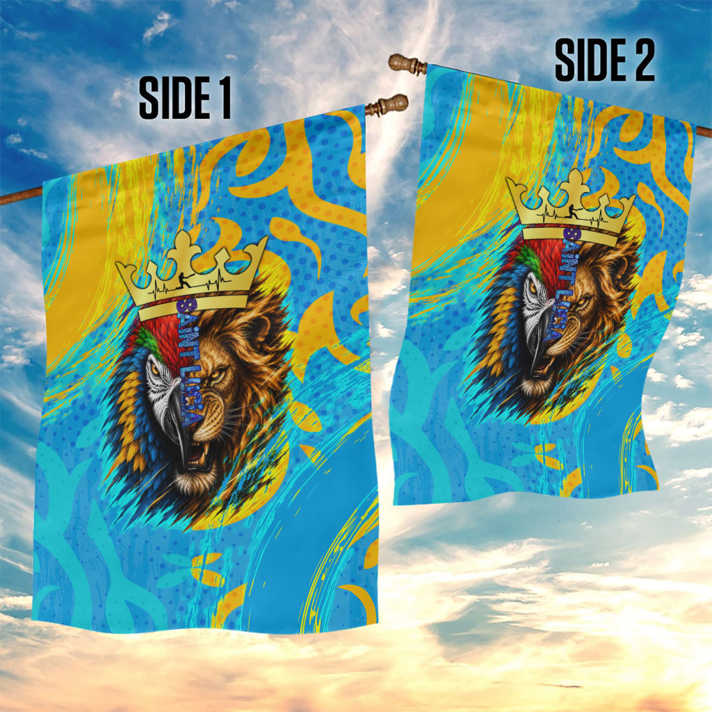 Saint Lucia Kings Cricket Garden Flag Crowned Lion And Parrot Half Style