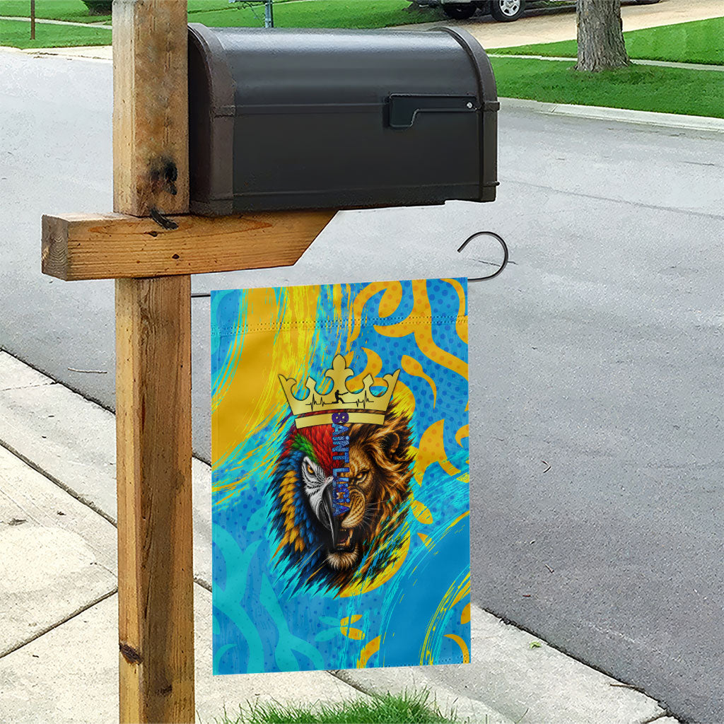 Saint Lucia Kings Cricket Garden Flag Crowned Lion And Parrot Half Style