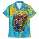 Saint Lucia Kings Cricket Hawaiian Shirt Crowned Lion And Parrot Half Style