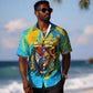 Saint Lucia Kings Cricket Hawaiian Shirt Crowned Lion And Parrot Half Style