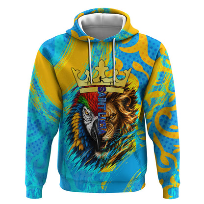Saint Lucia Kings Cricket Hoodie Crowned Lion And Parrot Half Style