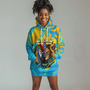 Saint Lucia Kings Cricket Hoodie Dress Crowned Lion And Parrot Half Style