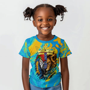 Saint Lucia Kings Cricket Kid T shirt Crowned Lion And Parrot Half Style