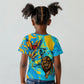 Saint Lucia Kings Cricket Kid T shirt Crowned Lion And Parrot Half Style