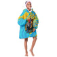 Saint Lucia Kings Cricket Kid Wearable Blanket Hoodie Crowned Lion And Parrot Half Style