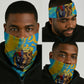 Saint Lucia Kings Cricket Neck Gaiter Crowned Lion And Parrot Half Style